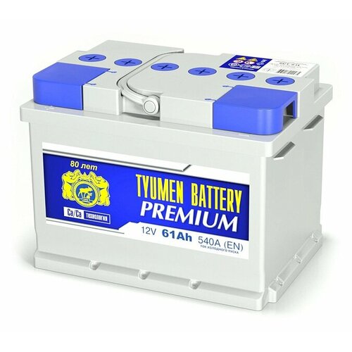 Аккумулятор автомобильный TYUMEN BATTERY PREMIUM 6СТ-61 пп. (низкий) 242x175x175