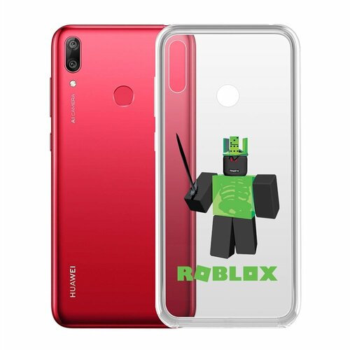 Чехол-накладка Krutoff Clear Case Roblox-1x1x1x1x1 для Huawei Y7 (2019) чехол накладка krutoff soft case roblox заключенный для huawei y7 2019 черный