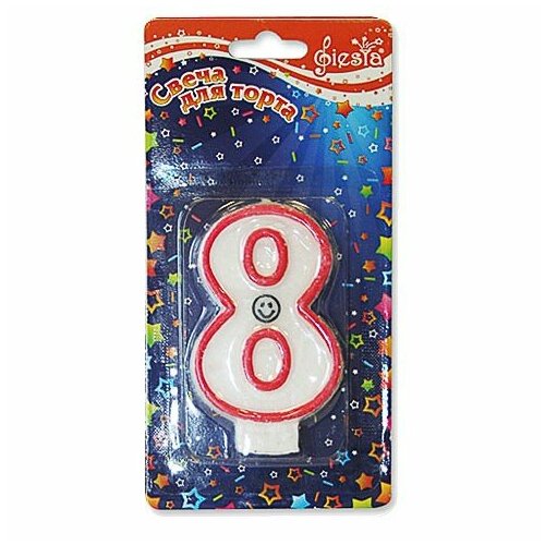 Свеча для торта Цифра 8 двусторонняя 421₽