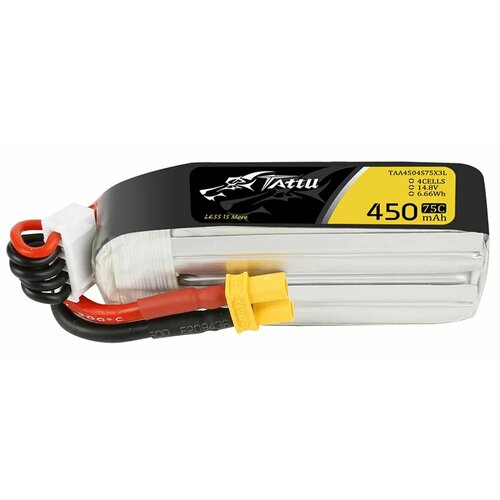 Аккумулятор Tattu 450мАч 4S 75C LiPo Удлинённый XT30