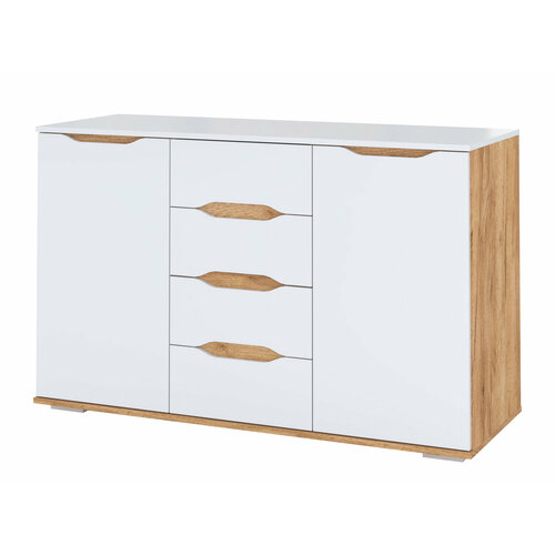 Комод со створками Ника КМ 032 Спальня Валирия Белый глянецДуб крафт золотой 14849₽