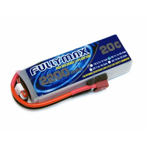 аккумулятор lipo fullymax 7 4v 6500мач в корпусе fb6500 55c 7 4v jc Аккумулятор LiPo Fullymax 11.1V 2200мАч 20C FB2200XL-3S