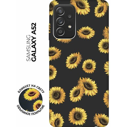 RE: PA Чехол - накладка Soft Sense 3D для Samsung Galaxy A52 с принтом Sunflowers черный re pa чехол накладка soft sense для samsung galaxy a52 розовый