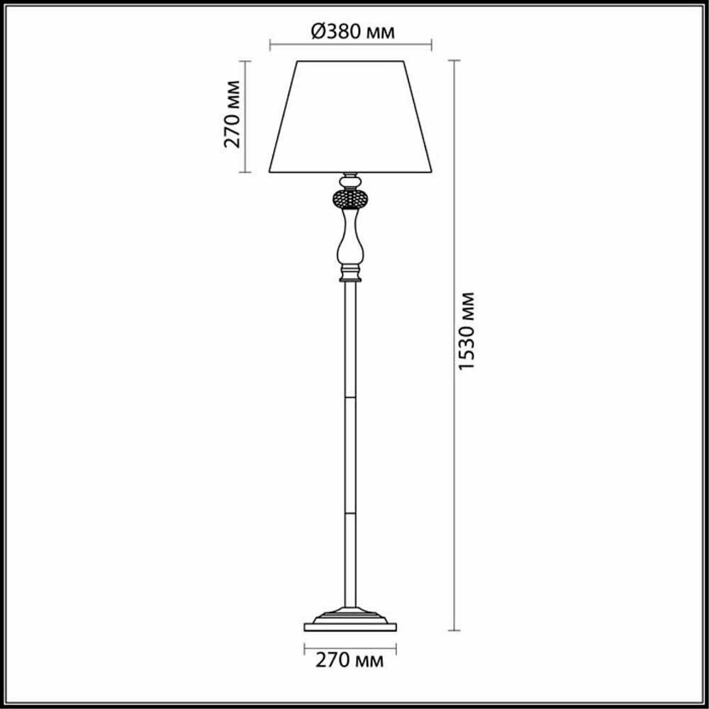 Odeon Light Gaellori Торшер с хрустальным декором, цвет: матовое серебро - фото №4