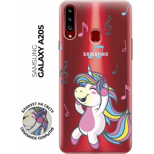 Силиконовый чехол с принтом Musical Unicorn для Samsung Galaxy A20s / Самсунг А20с силиконовый чехол с принтом better ashamed для samsung galaxy a20s самсунг а20с