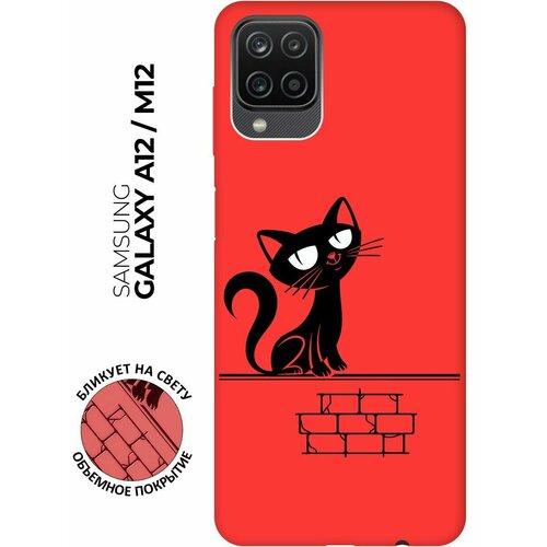 RE: PA Чехол - накладка Soft Sense для Samsung Galaxy A12 с 3D принтом Scratchy and wall красный