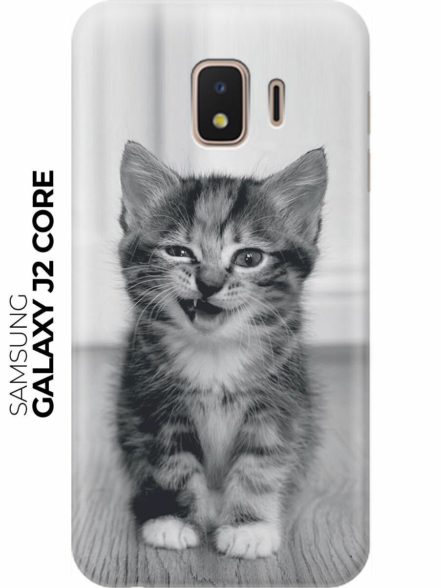 Накладка Transparent для Samsung Galaxy J2 Core с принтом "Котенок с ухмылкой"