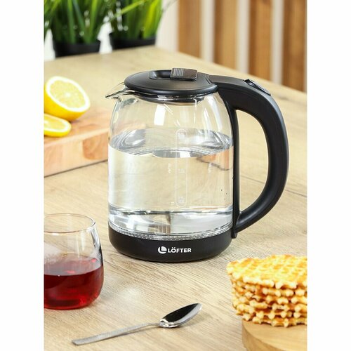 Чайник электрический Lofter C01 черный 2 л 1500 Вт скрытый нагревательный элемент стекло 320246 262200₽