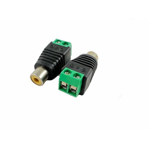 Разъем RCA гнездо пластик на кабель под винт 2 штуки 278₽