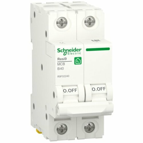 Автоматический выключатель Systeme Electric (schneider Electric) SCHNEIDER ELECTRIC RESI9 (АВ) B 40А 2P 6000A, R9F02240