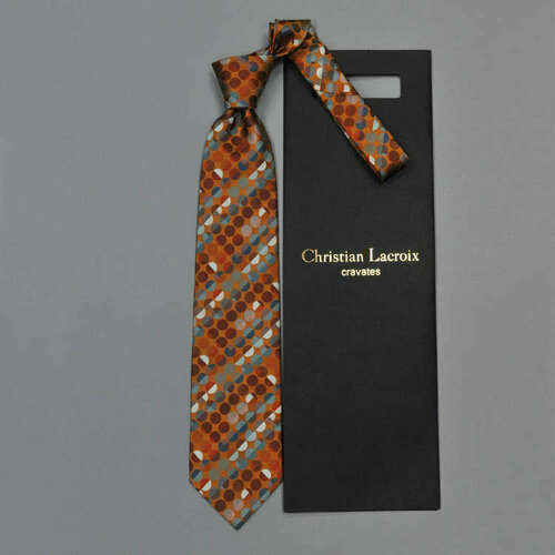 фото Галстук christian lacroix, натуральный шелк, для мужчин, оранжевый