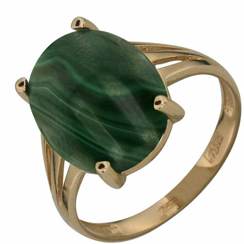фото Кольцо aloris, красное золото, 585 проба, малахит aloris jewelry