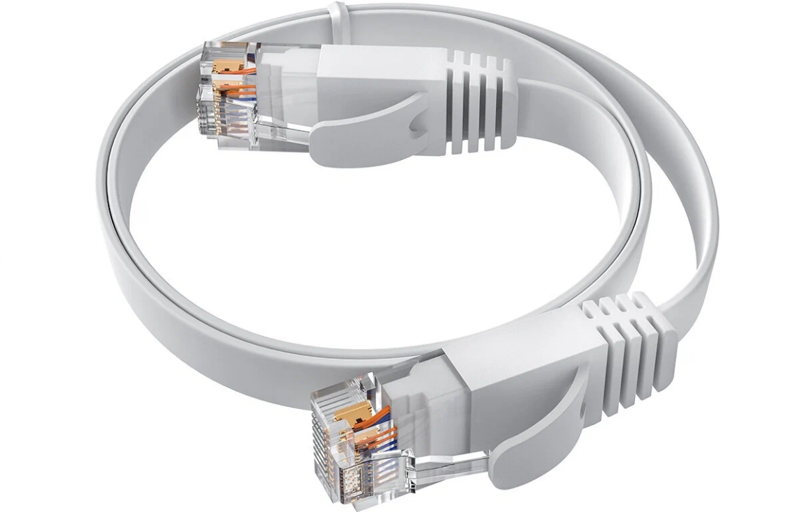 фото Кабель LAN для подключения интернета cat.6 UTP 1м патч-корд patch cord шнур провод для роутер smart TV ПК белый