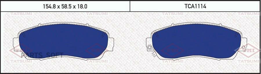 Колодки тормозные дисковые передние TATSUMI / арт. TCA1114 - (1 шт)