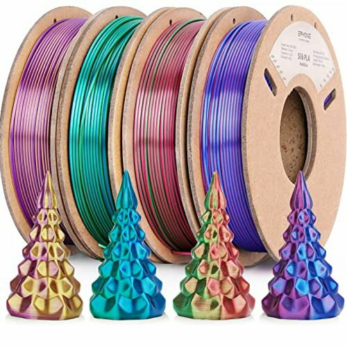 pla silk tri color 1 75 мм 1 кг eryone красный фиолетовый золотой Набор из 4 катушек 0.25 кг пластика PLA Silk Dual Color 1,75 мм (Eryone) разных цветов - Тип 2