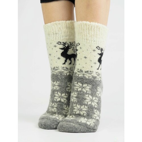 фото Женские носки , вязаные, утепленные, размер 36/39, мультиколор а-лёнка