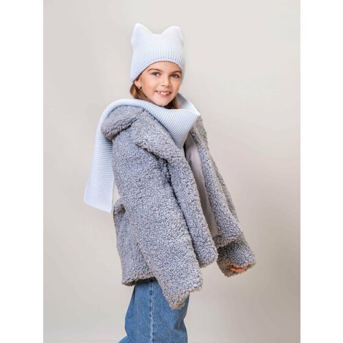 Комплект Ole!Twice, размер 53-56, голубой детская шапка с узелком зимняя шапка бини с кроличьими ушками