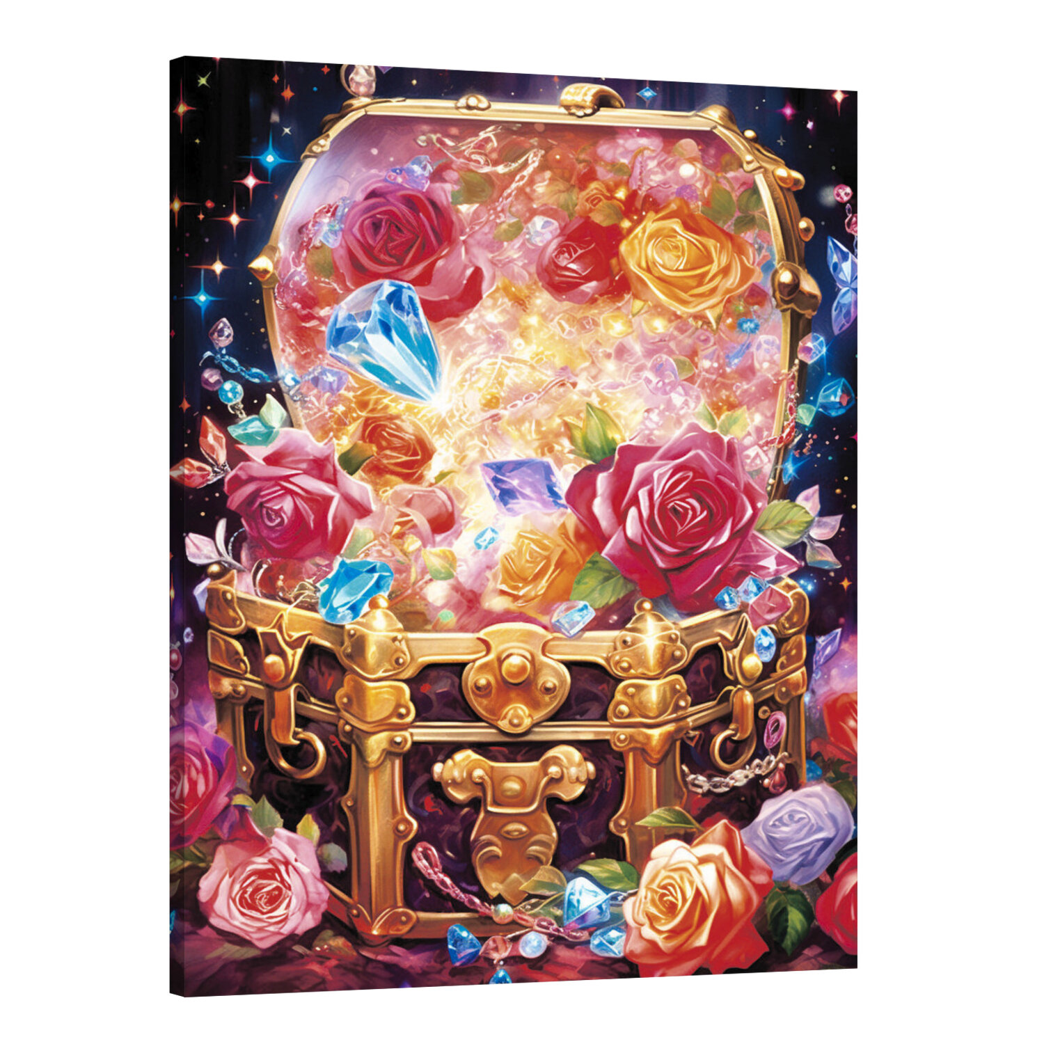 Интерьерная картина 50х70 "Розы в сокровищах"