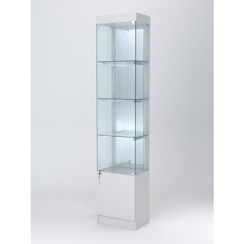 Витрина "астерия" №24 (с дверкой, задняя стенка - зеркало), Серый 45 x 30 x 210 см серый