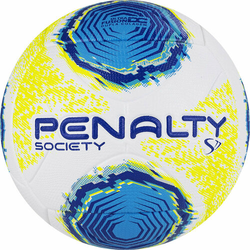 фото Мяч футбольный penalty bola society s11 r2 xxii 5213261090-u, размер 5, бело-жёлто-голубой