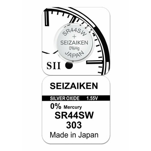 Батарейка для часов Seizaiken SR44SW / 303 1.55V (1 шт) батарейка seizaiken 371 sr920 sr69 ag6 1 шт