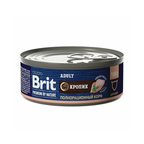 Brit Консервы Premium by Nature с кроликом для взрослых кошек 5051267 0,1 кг 58356 (2 шт)
