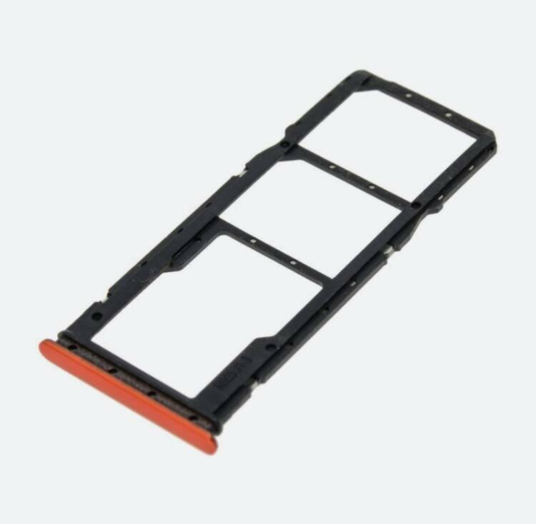 Держатель (лоток) SIM карты для Xiaomi Redmi 9C / 9A оранжевый — фото 2