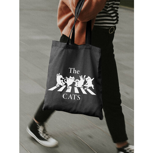 фото Сумка шоппер just4you, черный, белый