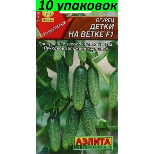 Семена Огурец Детки на ветке F1 10уп по 10шт (Аэлита) огурец детки на ветке f1 семена аэлита