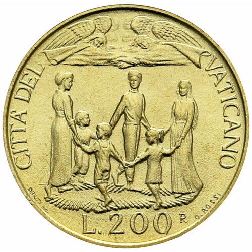 200 лир 1996 Ватикан Единение семьи UNC