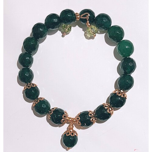 Браслет, хризопраз, 5 шт., размер one size, зеленый