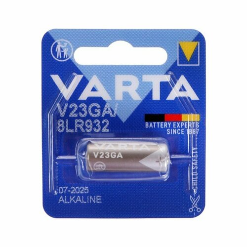 Батарейка алкалиновая Varta, LR23 (MN21, A23) - 1BL, 12В, блистер, 1 шт. (комплект из 7 шт) батарейки щелочные gp high voltage тип mn21 a23 k23a lrv08 lrv8 12v 5шт высоковольтная