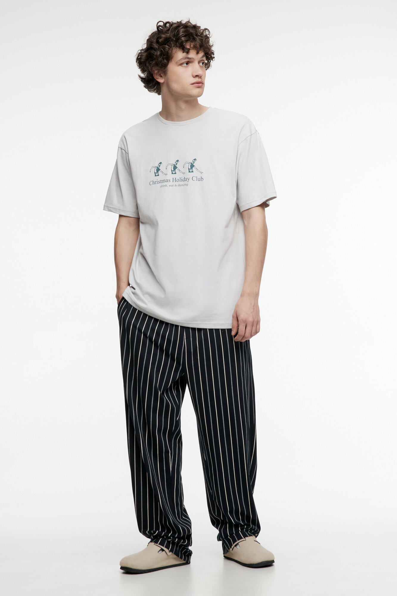 Комплект Befree, брюки, футболка, размер L, серый - фотография № 5