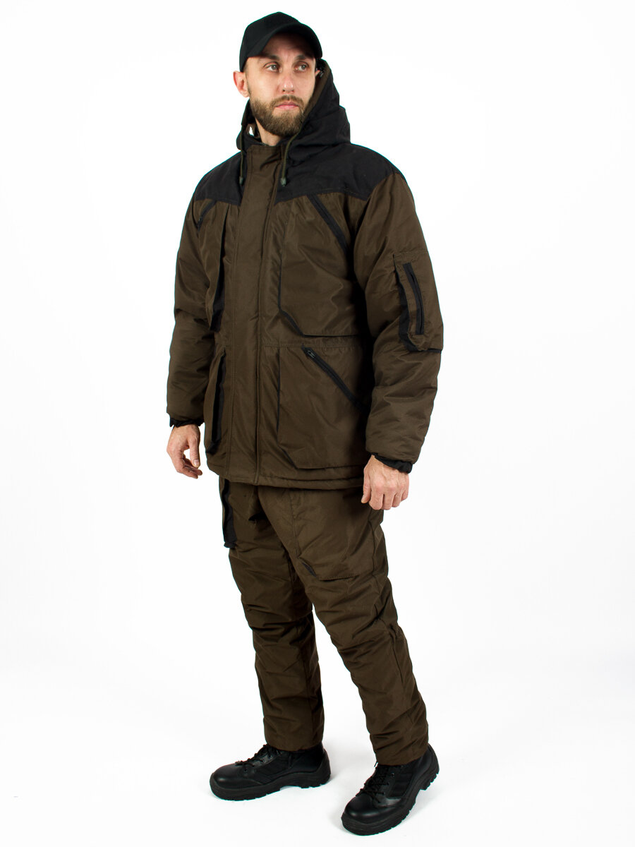 Костюм зимний мужской Горка Арктика до - 30С с чёрными вставками цвет коричневый (размер: 48-50)