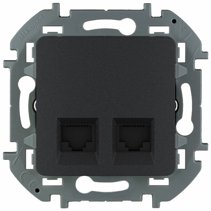 Legrand Двойная розетка RJ 45 категория 5 UTP Legrand INSPIRIA антрацит 673838