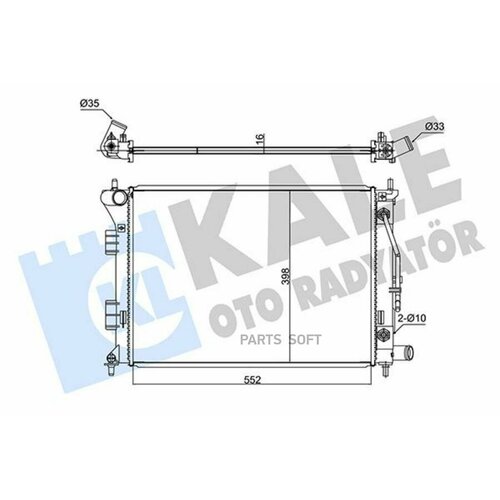 KALE 347790 Радиатор охлаждения для а/м Kia Ceed (12-), Elantra (11-), Kia Cerato (13-) AT паяный