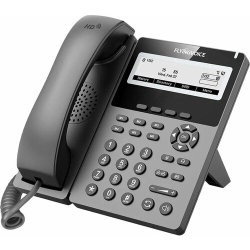 Телефон IP Flyingvoice P22G серый упак.1шт ip телефон flyingvoice fip10p 2 sip аккаунта монохромный дисплей 128 x 64 с подсветкой конференция на 3 абонента поддержка ehs poe и wi fi