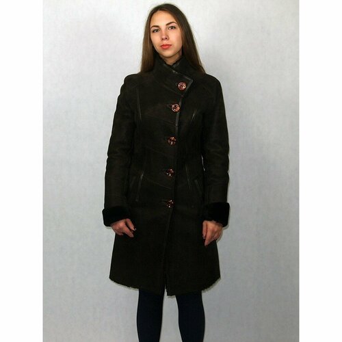 Дубленка , размер 48, коричневый