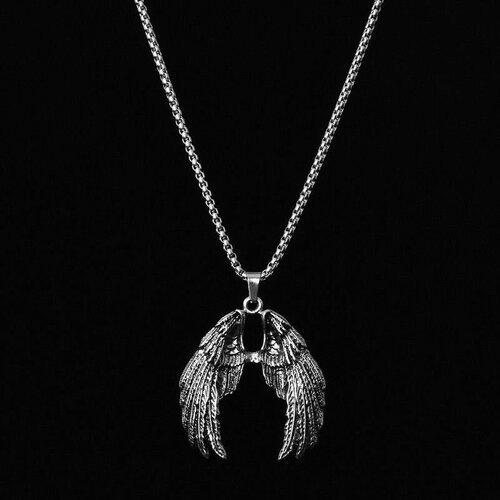 Колье, длина 70 см, серебряный