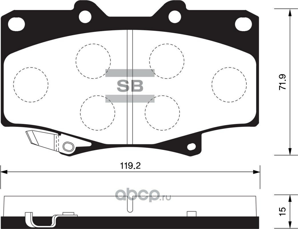 Колодки передние toyota land cruiser 80 sangsin brake sp1217