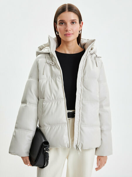 Кожаная куртка  Zarina, размер L (RU 48), белый