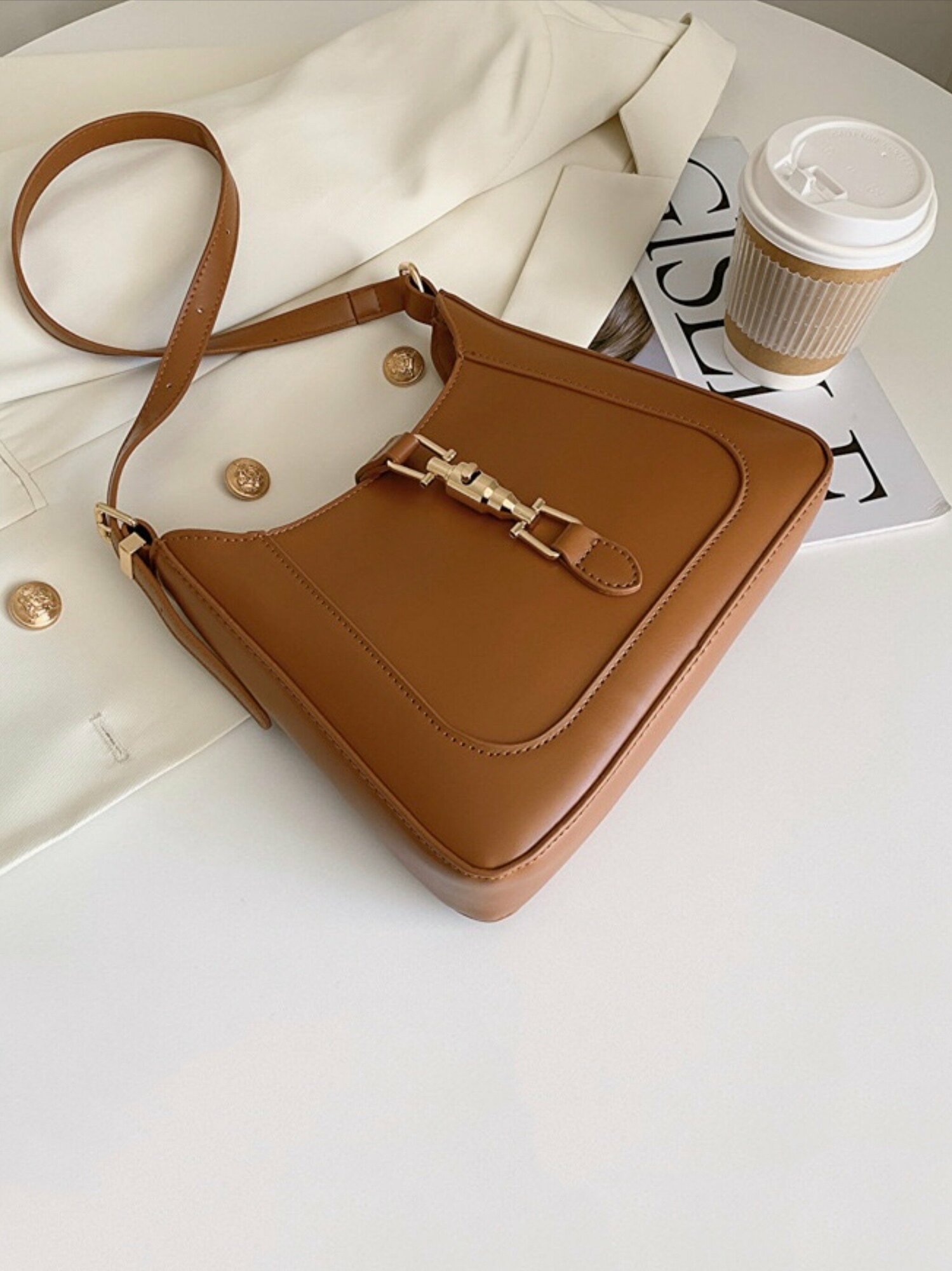 фото Женская кросс-боди сумка DORIZORI Модель 71 Коричневый/сумка женская на плечо из экокожи.