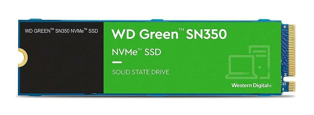 Накопитель SSD M.2 2280 Western Digital WD Green SN350 NVMe 500GB PCIe 3.0 x4 3D TLC 2400/1500MB/s IOPS 300K/300K TBW 60 DWPD 0.3 - фото №2