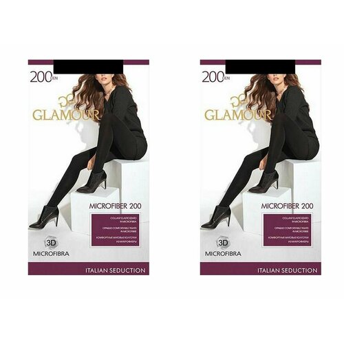 колготки glamour microfiber 200 den размер 2 белый черный Колготки Glamour, 200 den, 2 шт., размер 3, белый, черный