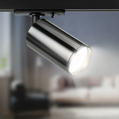 фото Трековый светильник однофазный ТR39-GU10 ВСН под лампу MR16 черный хром