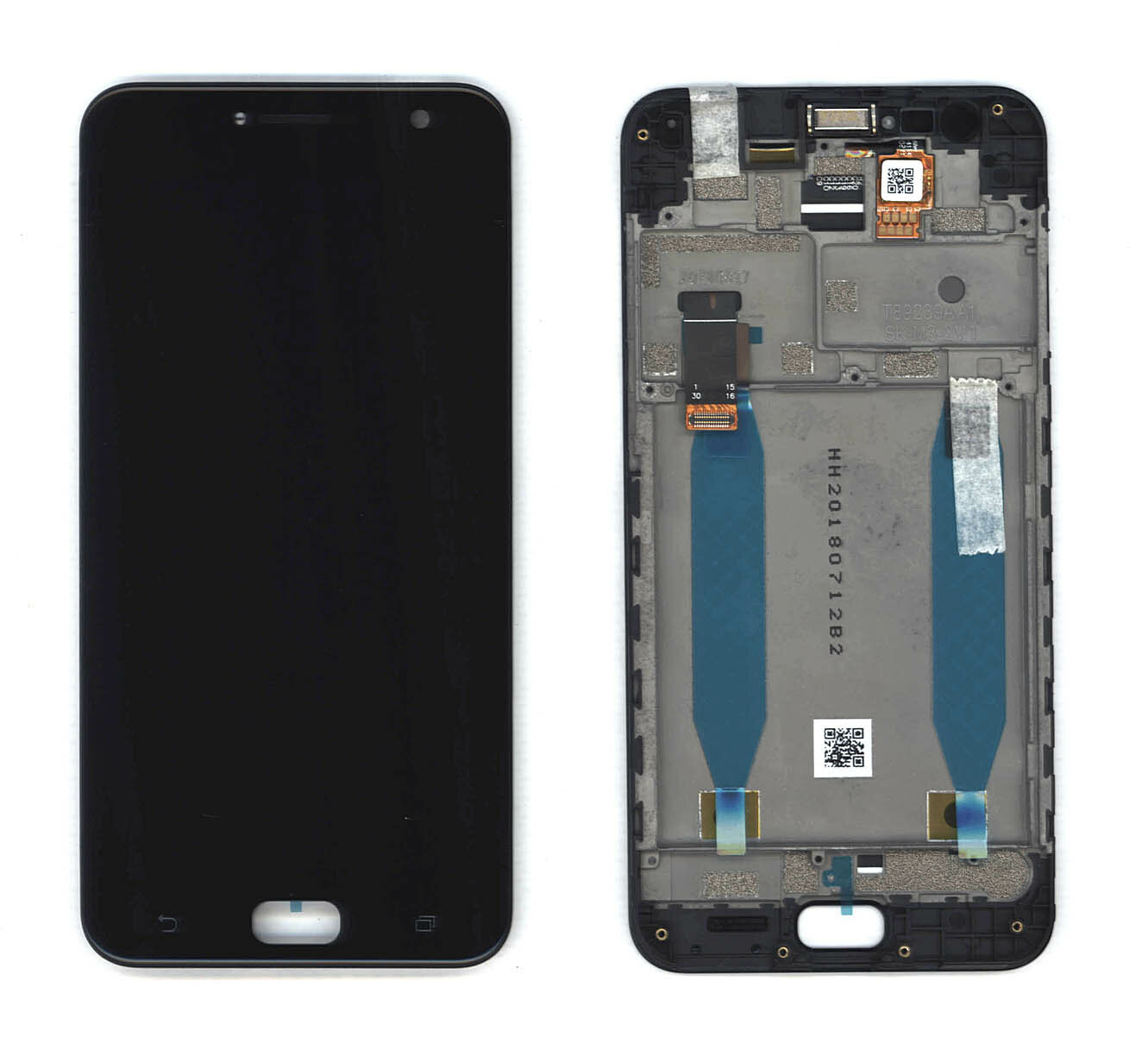 Дисплей (экран модуль) для телефона Asus ZenFone Live (ZB553KL) черный с рамкой