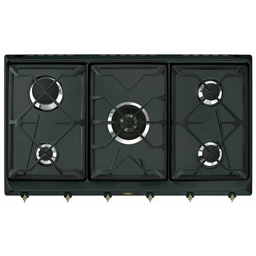 Газовая варочная панель Smeg SRV896AOGH ширина 90 см 5 газовых горелок конфорка с 3-м пламенем 10699000₽