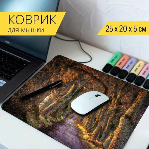 Коврик для мыши с принтом Природа, деревья, пейзаж 25x20см. коврик для мыши с принтом деревья природа пейзаж 25x20см