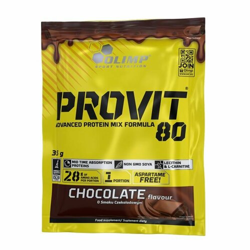 фото Протеин сывороточный olimp sport nutrition provit 80 - 20 пакетиков по 35 гр. шоколад