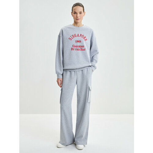 фото Брюки карго zarina, размер 2xs (ru 40)/170, серый